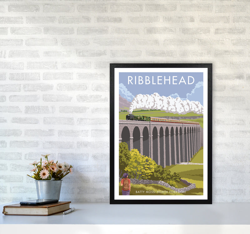 Ribblehead Travel Art Print By Stephen Millership A2 White Frame