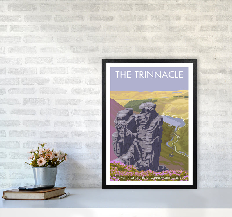 Saddleworth Trinnacle Travel Art Print By Stephen Millership A2 White Frame