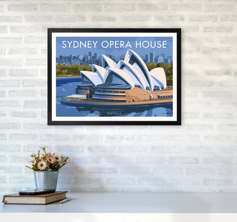 Sydney Opera House Travel Art Print By Stephen Millership A2 White Frame