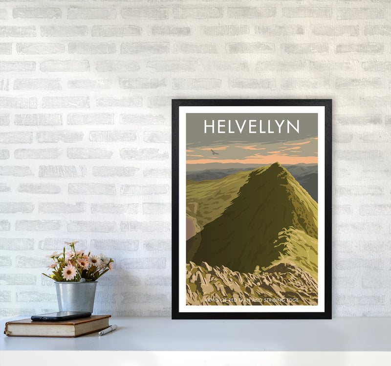 The Lakes Helvellyn Travel Art Print By Stephen Millership A2 White Frame