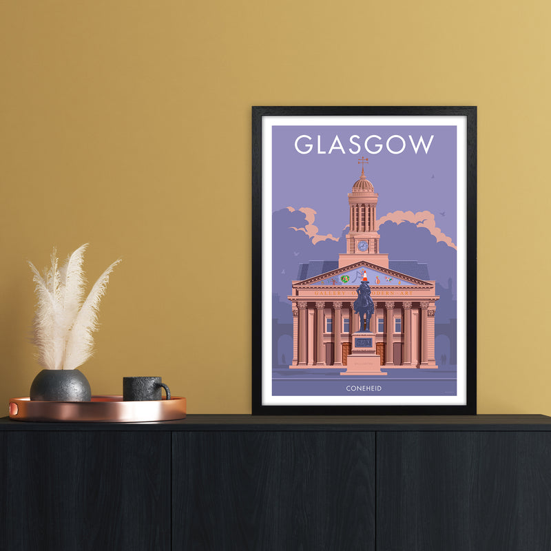 Glasgow Coneheid Art Print by Stephen Millership A2 White Frame