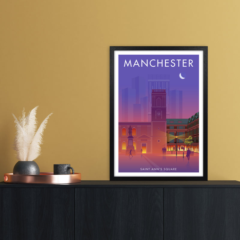 Manchester St Annes Sq Art Print by Stephen Millership A2 White Frame