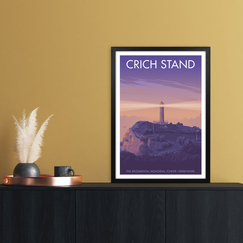 Derbyshire Crich Stand Art Print by Stephen Millership A2 White Frame