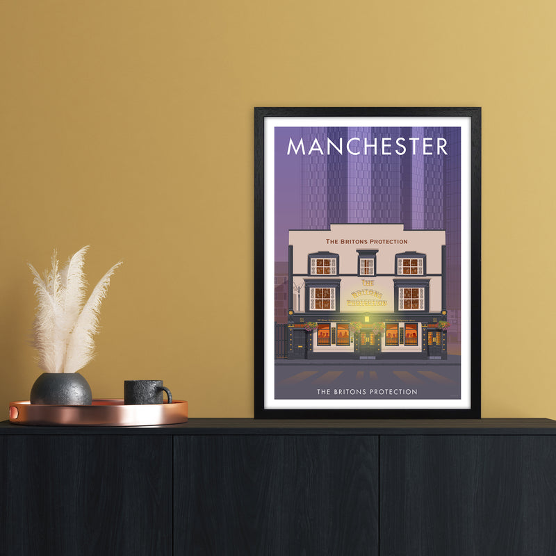 Manchester Britons Protection Art Print by Stephen Millership A2 White Frame