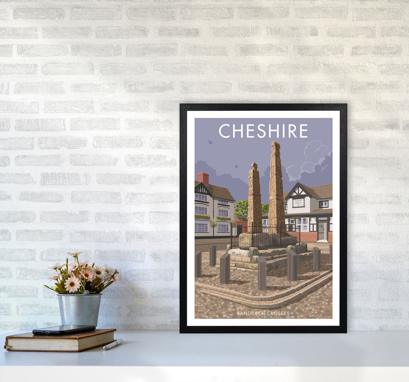 Cheshire Sandbach Travel Art Print by Stephen Millership A2 White Frame