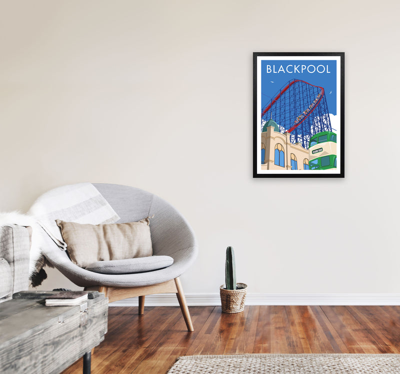 Blackpool by Stephen Millership A2 White Frame