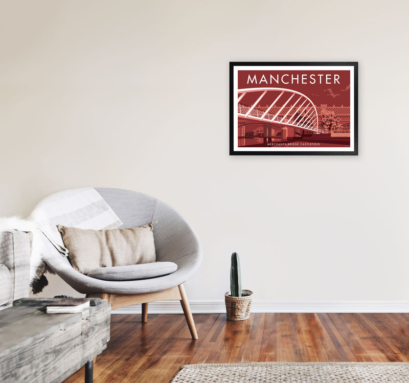 Manchester by Stephen Millership A2 White Frame