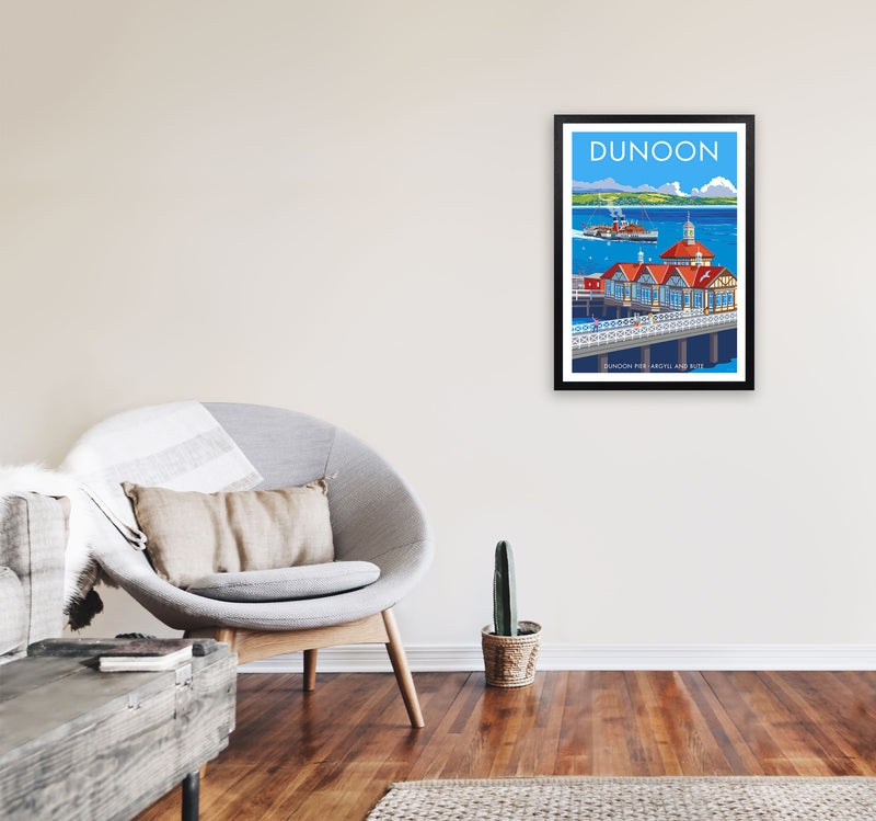 Dunoon Pier Framed Digital Art Print by Stephen Millership A2 White Frame