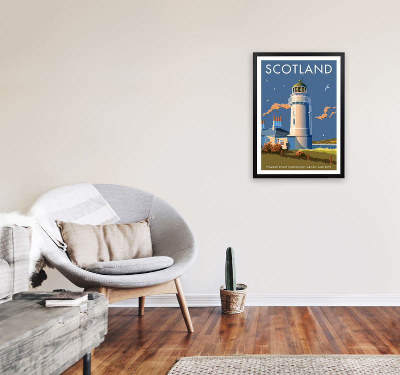 Toward Point Lighthouse Scotland Art Print by Stephen Millership A2 White Frame