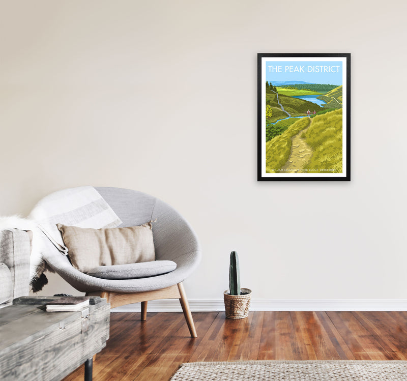 The Peak District Framed Digital Art Print by Stephen Millership A2 White Frame