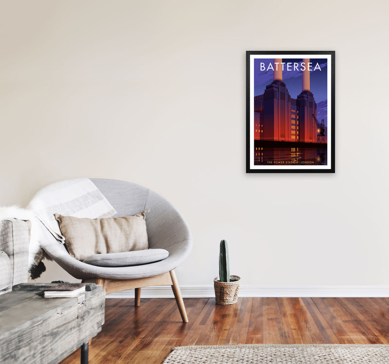 Battersea by Stephen Millership A2 White Frame