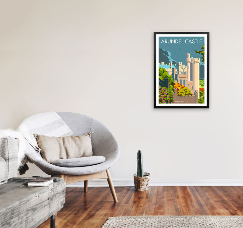 Arundel Castle Sussex Art Print by Stephen Millership A2 White Frame