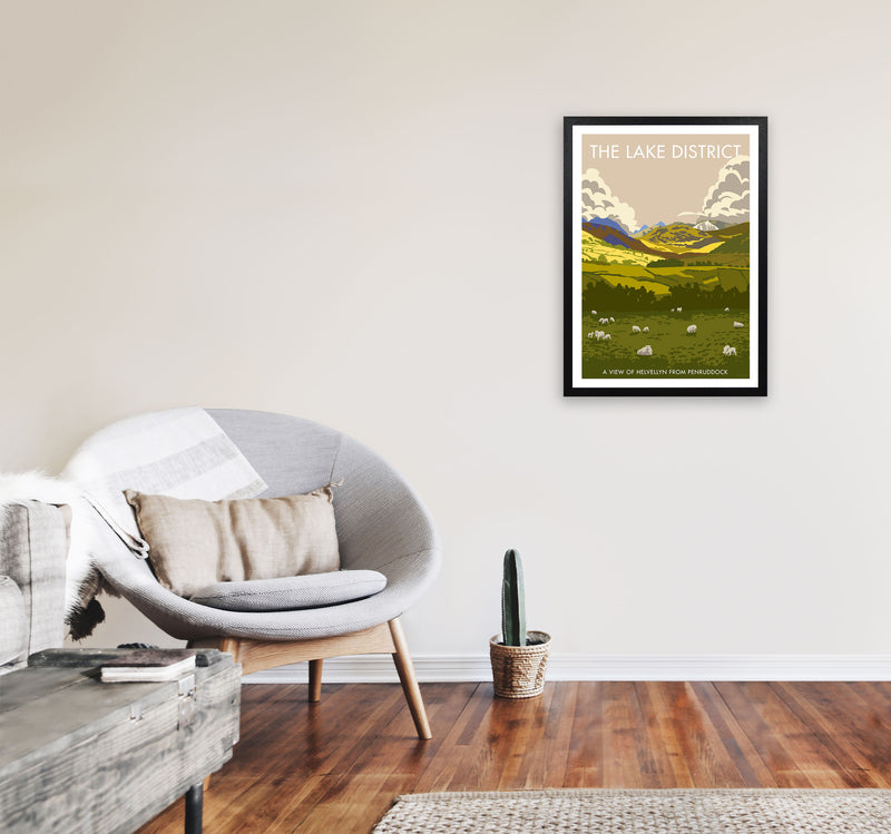 The Lake District Framed Digital Art Print by Stephen Millership A2 White Frame