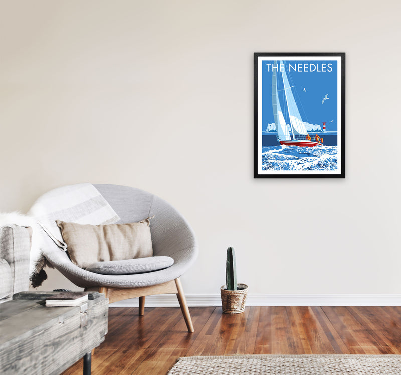 The Needles Art Print by Stephen Millership A2 White Frame