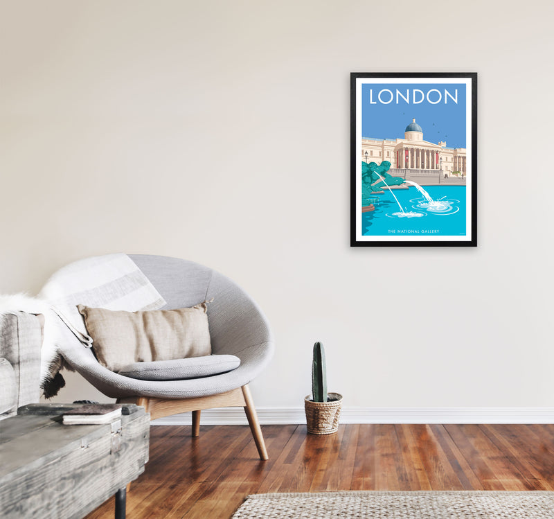 London National Gallery Art Print by Stephen Millership A2 White Frame