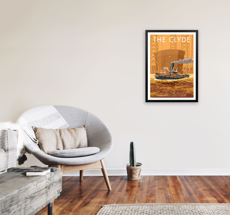 The Clyde Art Print by Stephen Millership A2 White Frame