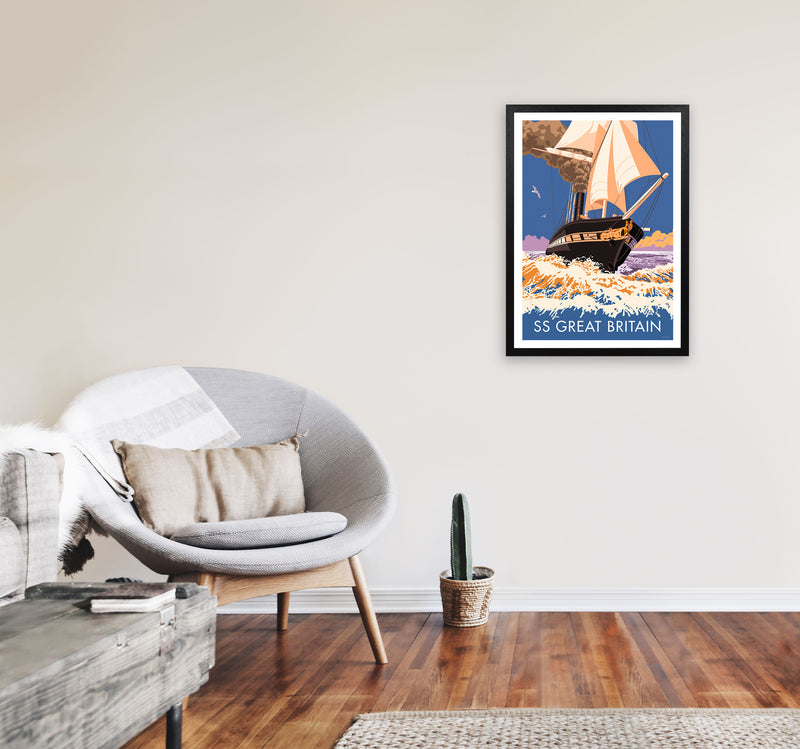 SS Great Britain Art Print by Stephen Millership A2 White Frame
