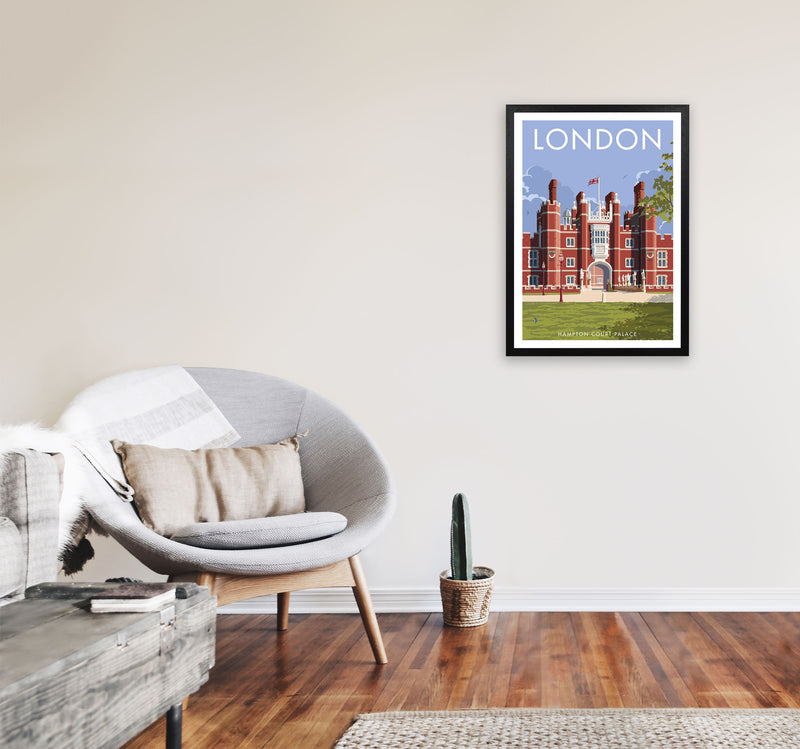 Hampton Court London Travel Art Print by Stephen Millership A2 White Frame