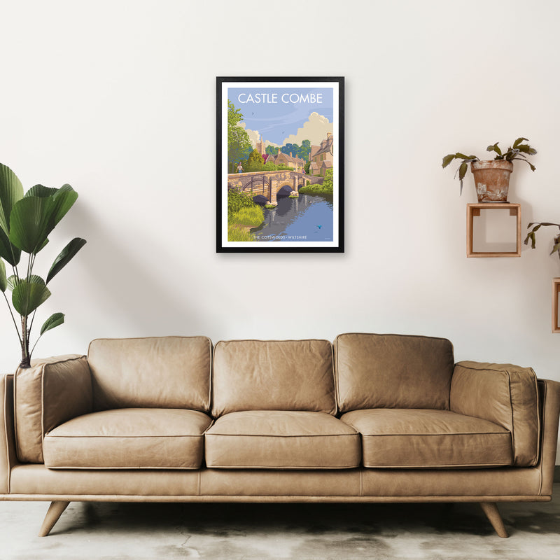Wiltshire Castle Combe Art Print by Stephen Millership A2 White Frame