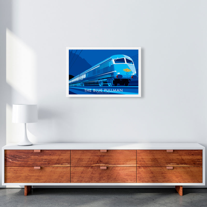 The Blue Pullman Art Print by Stephen Millership, Framed Transport Poster A2 Canvas