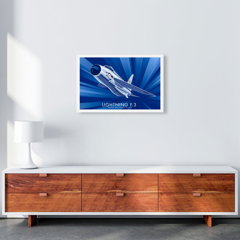 Lightning F.3 Art Print by Stephen Millership, Framed Transport Poster A2 Canvas
