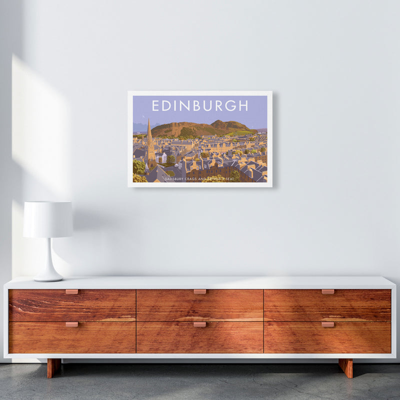 Arthur's Seat Edinburgh Travel Art Print by Stephen Millership, Framed Poster A2 Canvas