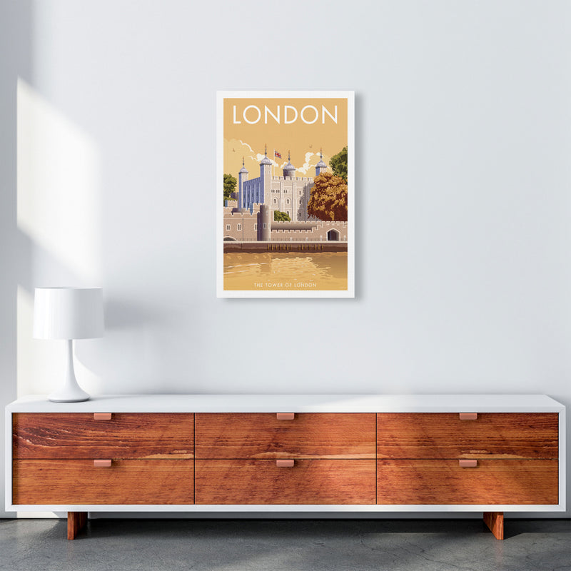 London Tower Travel Art Print by Stephen Millership, Vintage Framed Poster A2 Canvas