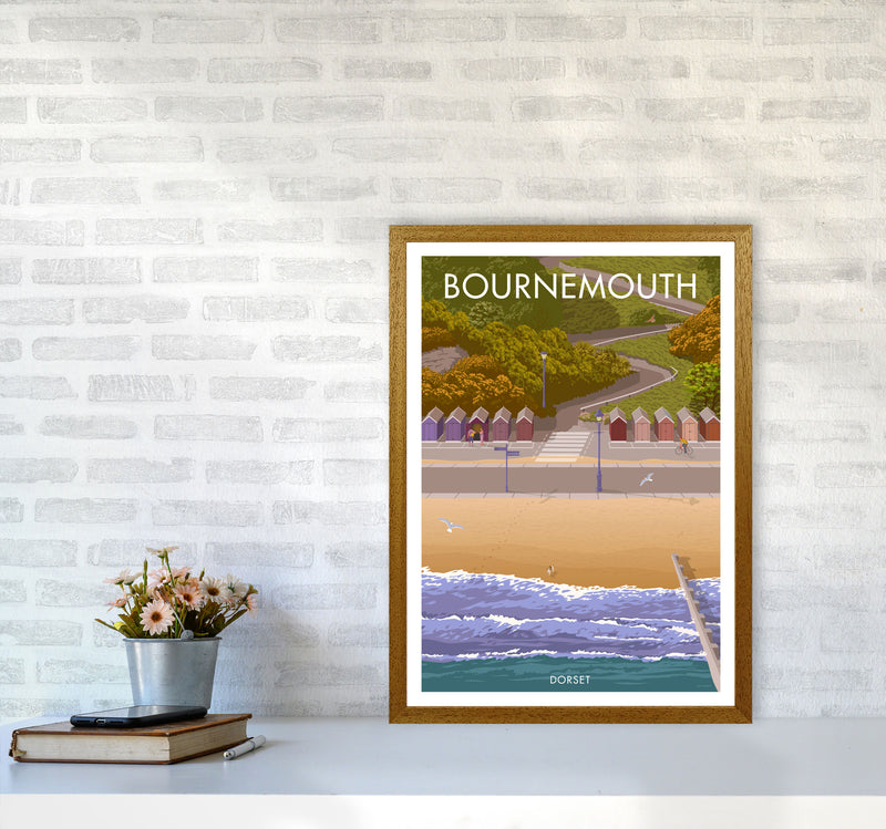 Bournemouth Huts Travel Art Print by Stephen Millership A2 Print Only