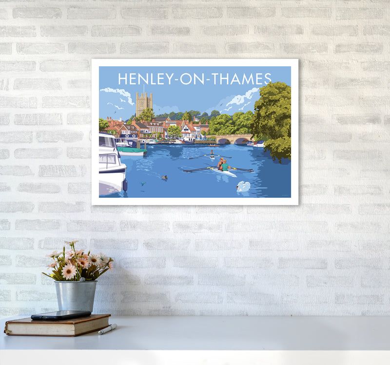 Henley On Thames Travel Art Print By Stephen Millership A2 Black Frame