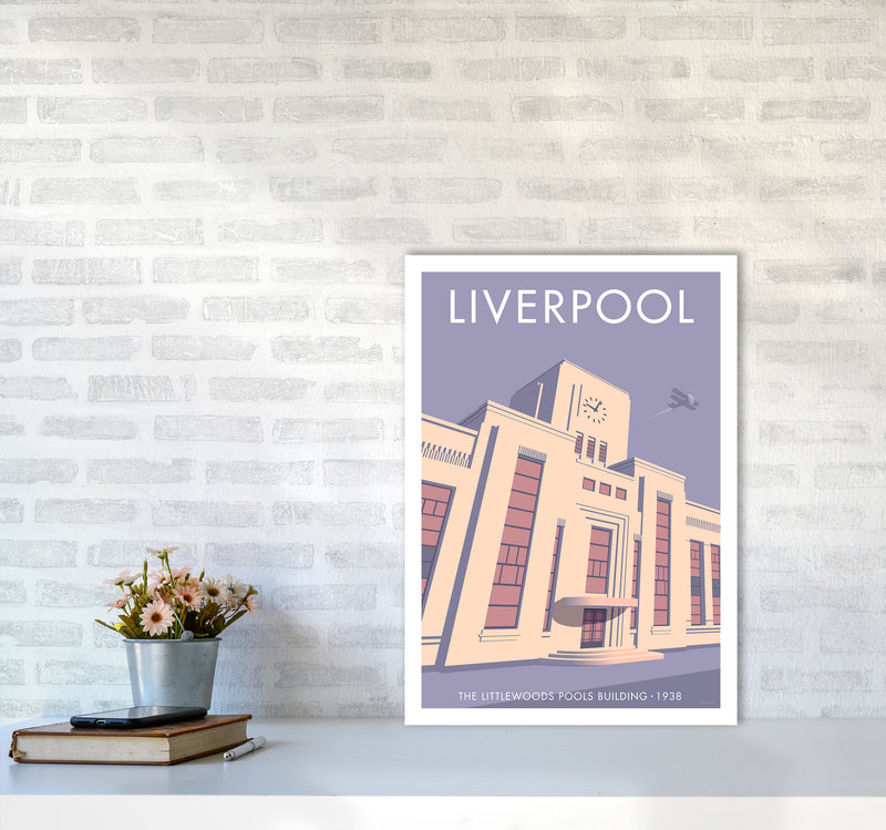 Liverpool Littlewoods Travel Art Print By Stephen Millership A2 Black Frame