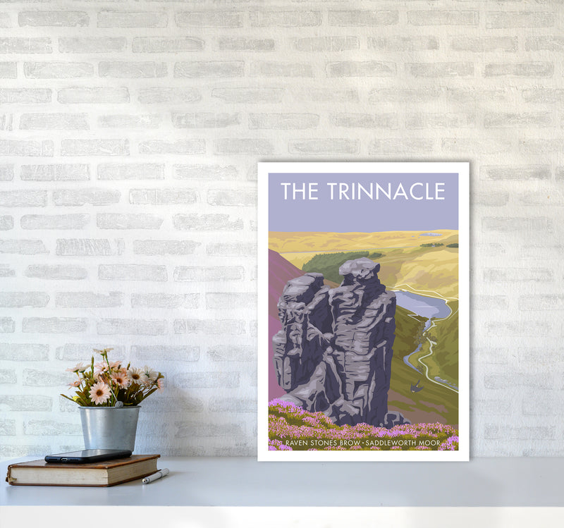 Saddleworth Trinnacle Travel Art Print By Stephen Millership A2 Black Frame