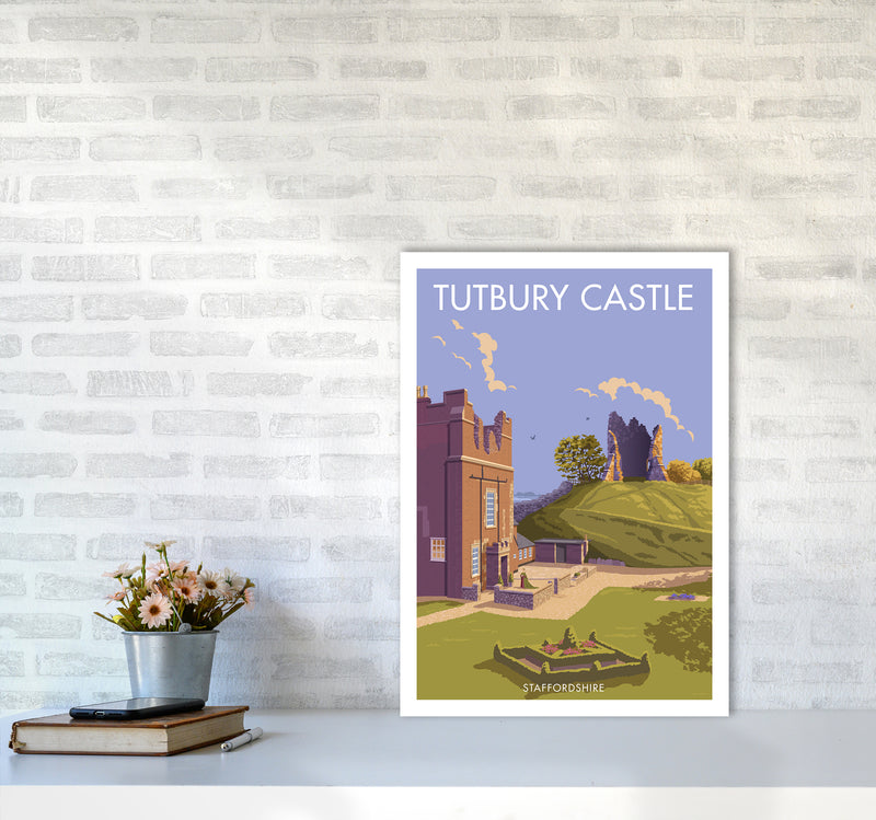 Tutbury Castle Travel Art Print By Stephen Millership A2 Black Frame