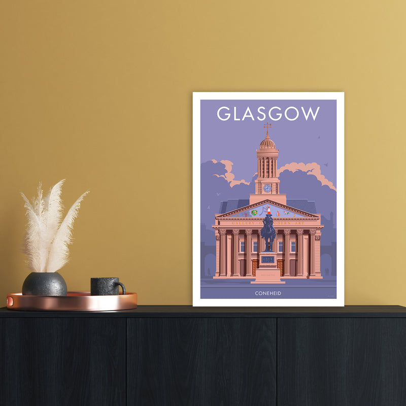 Glasgow Coneheid Art Print by Stephen Millership A2 Black Frame