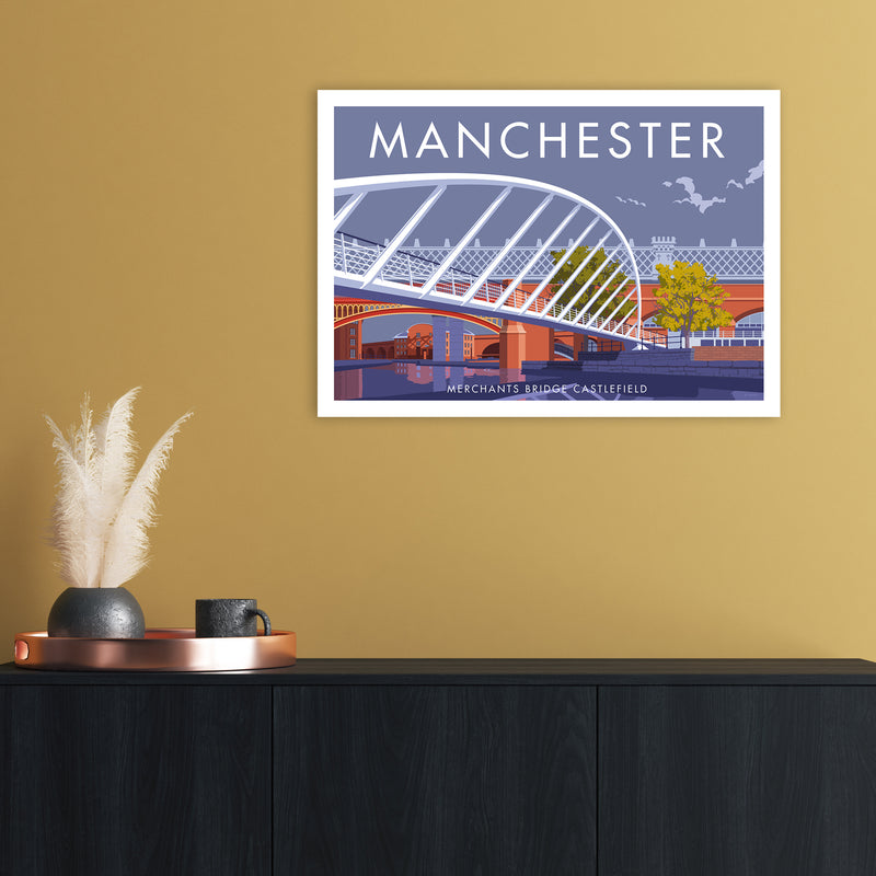 Manchester Merchants Bridge Art Print by Stephen Millership A2 Black Frame
