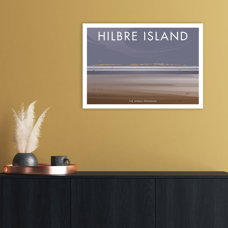 Wirral Hilbre Island Art Print by Stephen Millership A2 Black Frame