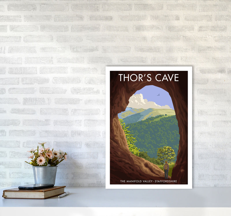 Staffordshire Thors Cave Travel Art Print by Stephen Millership A2 Black Frame