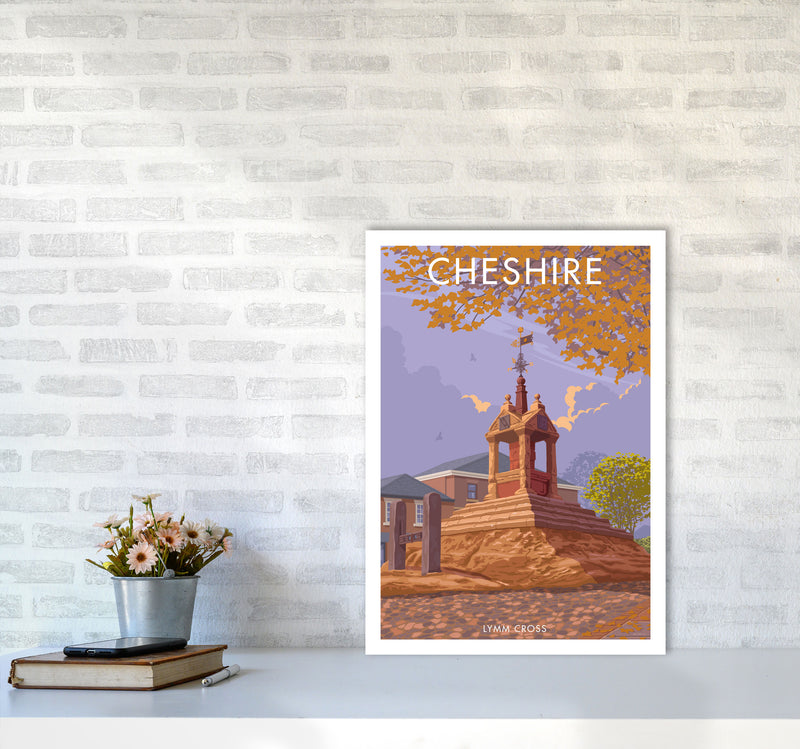 Cheshire Lymm Travel Art Print by Stephen Millership A2 Black Frame