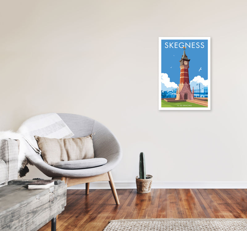 Skegness by Stephen Millership A2 Black Frame