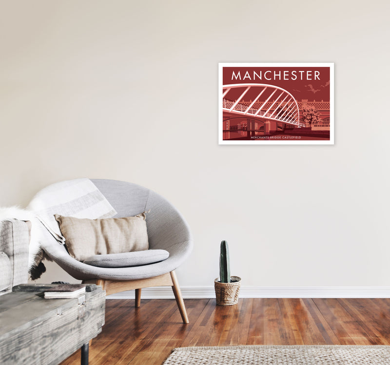 Manchester by Stephen Millership A2 Black Frame