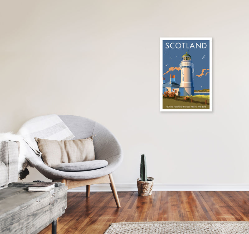 Toward Point Lighthouse Scotland Art Print by Stephen Millership A2 Black Frame