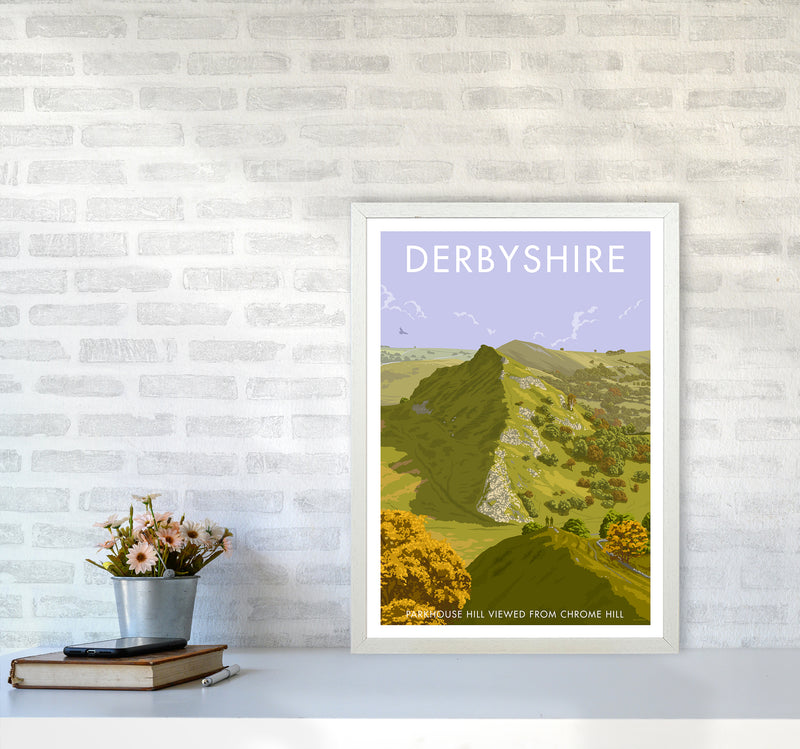 Derbyshire Chrome Hill Travel Art Print By Stephen Millership A2 Oak Frame