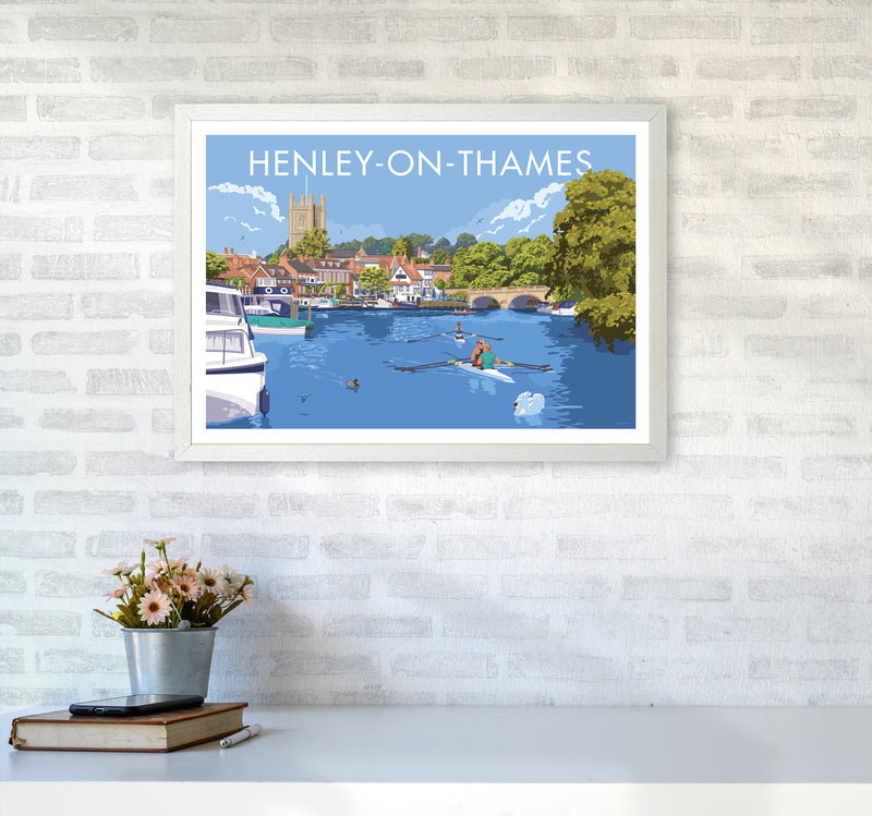 Henley On Thames Travel Art Print By Stephen Millership A2 Oak Frame
