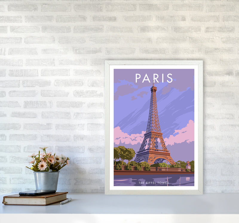 Paris Travel Art Print By Stephen Millership A2 Oak Frame