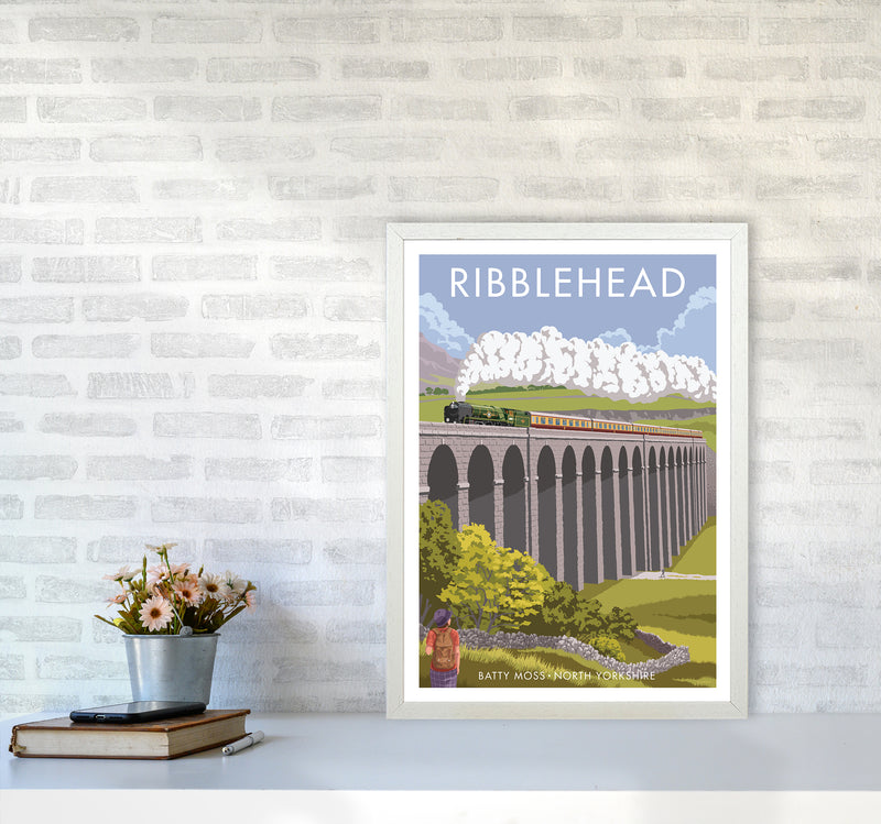 Ribblehead Travel Art Print By Stephen Millership A2 Oak Frame