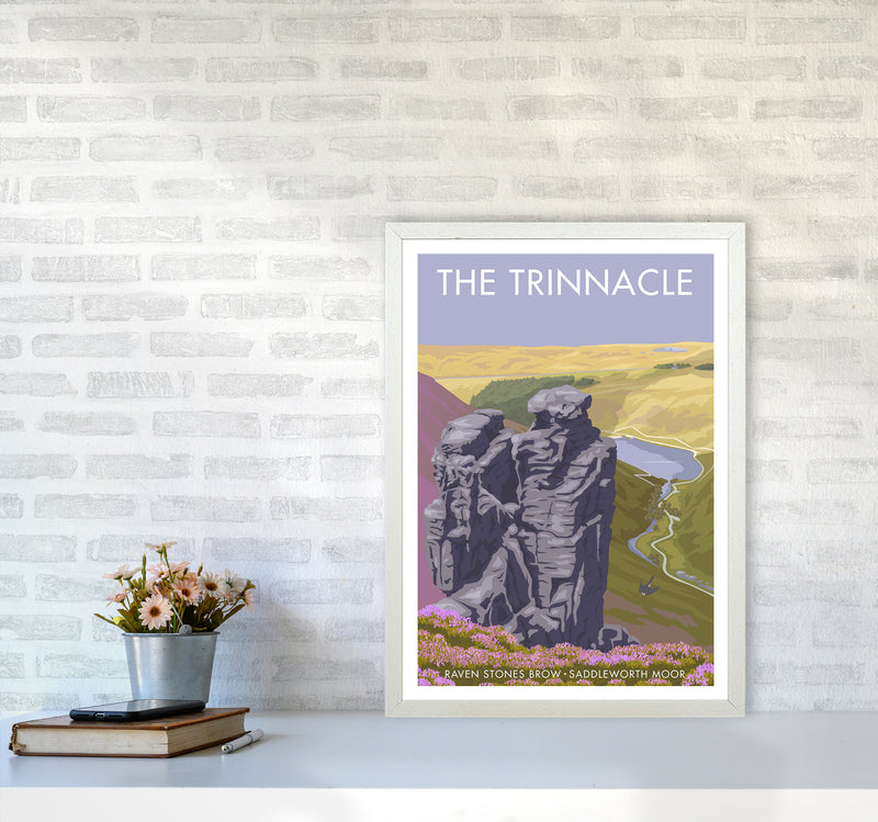Saddleworth Trinnacle Travel Art Print By Stephen Millership A2 Oak Frame