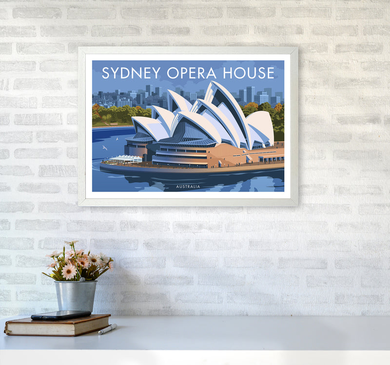 Sydney Opera House Travel Art Print By Stephen Millership A2 Oak Frame