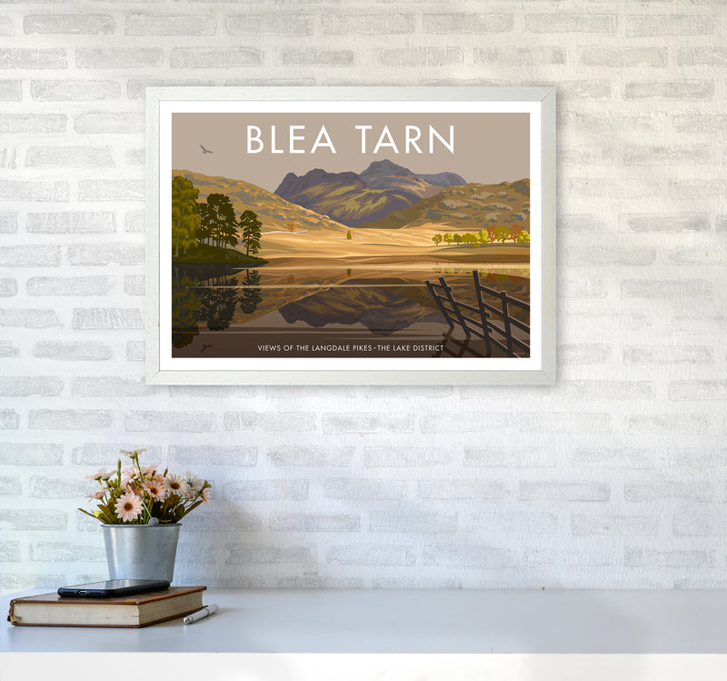 The Lakes Blea Tarn Travel Art Print By Stephen Millership A2 Oak Frame