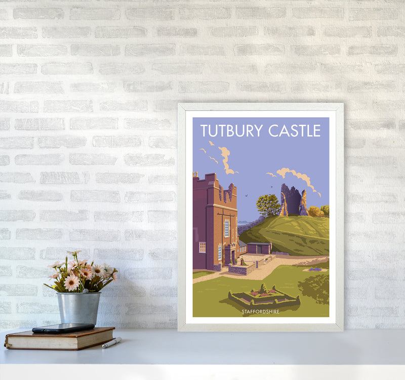Tutbury Castle Travel Art Print By Stephen Millership A2 Oak Frame