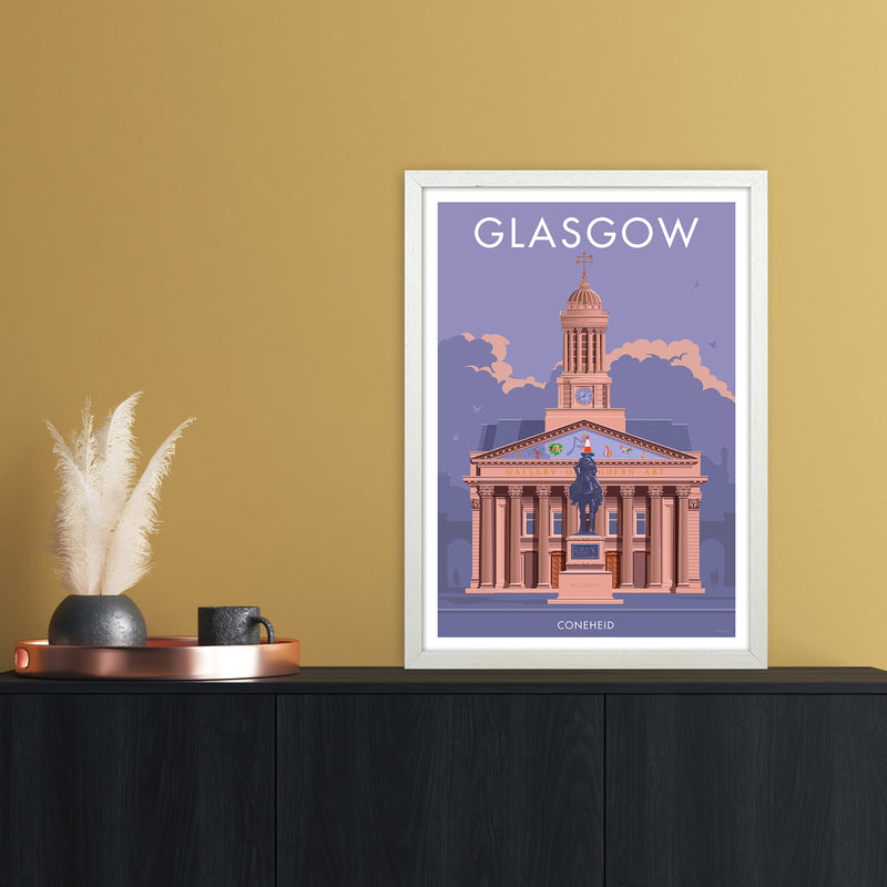 Glasgow Coneheid Art Print by Stephen Millership A2 Oak Frame