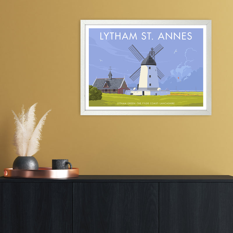 Lytham Windmill Art Print by Stephen Millership A2 Oak Frame